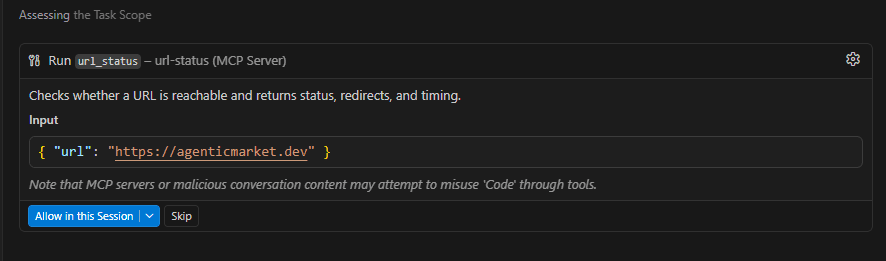 VS Code MCP Call