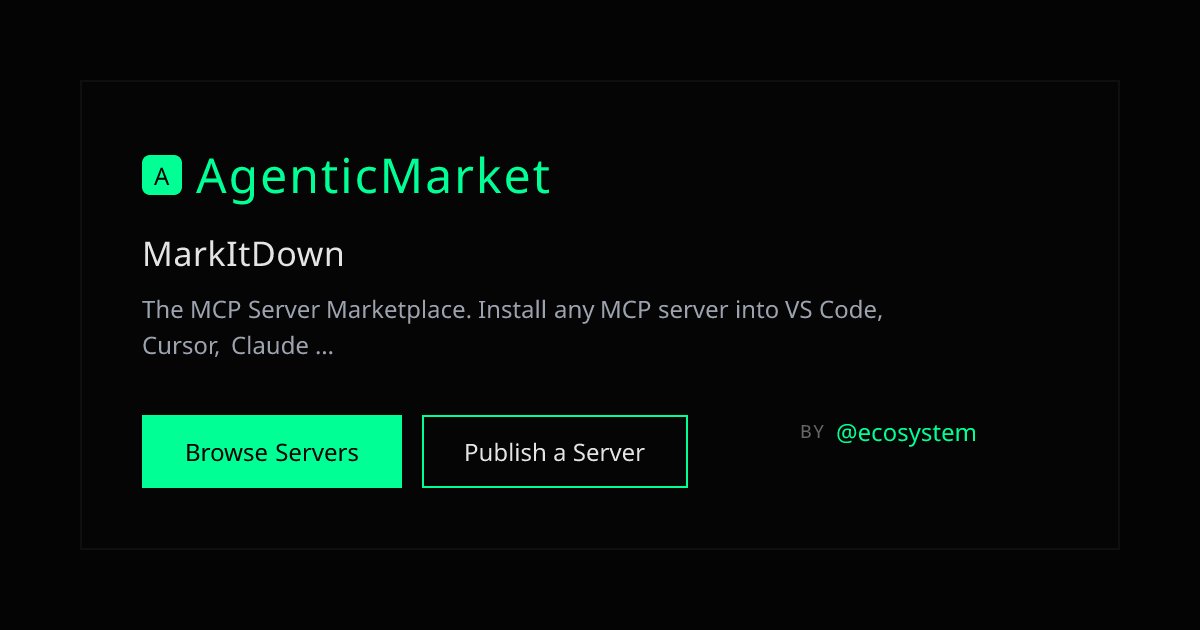 MarkItDown MCP Server — Install in One Command | AgenticMarket